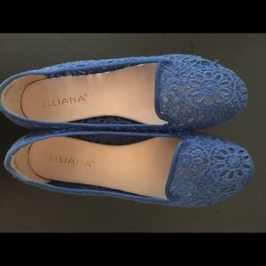 Blue lace flats
